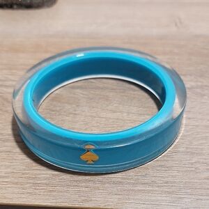 Kate Spade Aqua Blue Lucite Around Town Chunky Bangle Bracelet